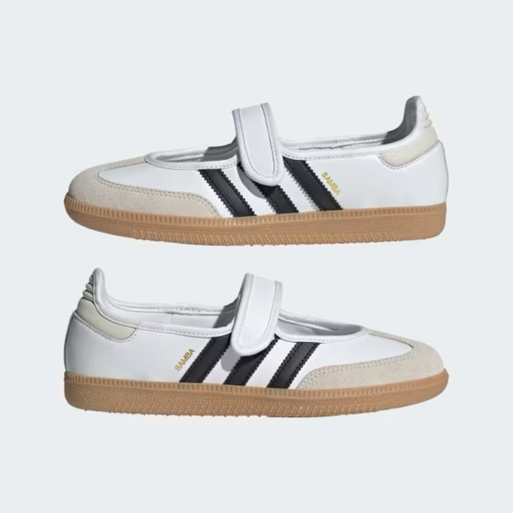 Adidas Samba Janes in White/Black - 6.5